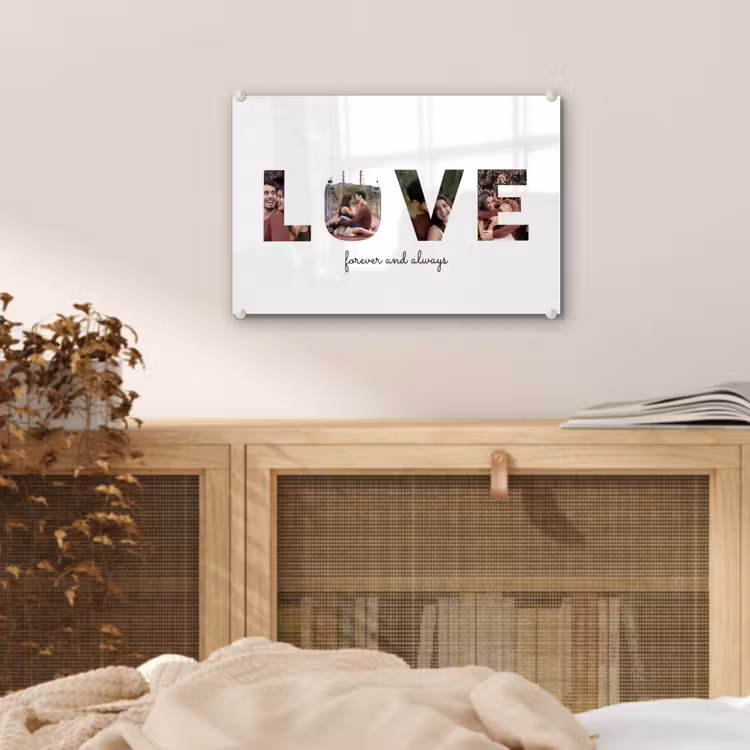 Gepersonaliseerd glas schilderij - Love - Lettercollage — 5