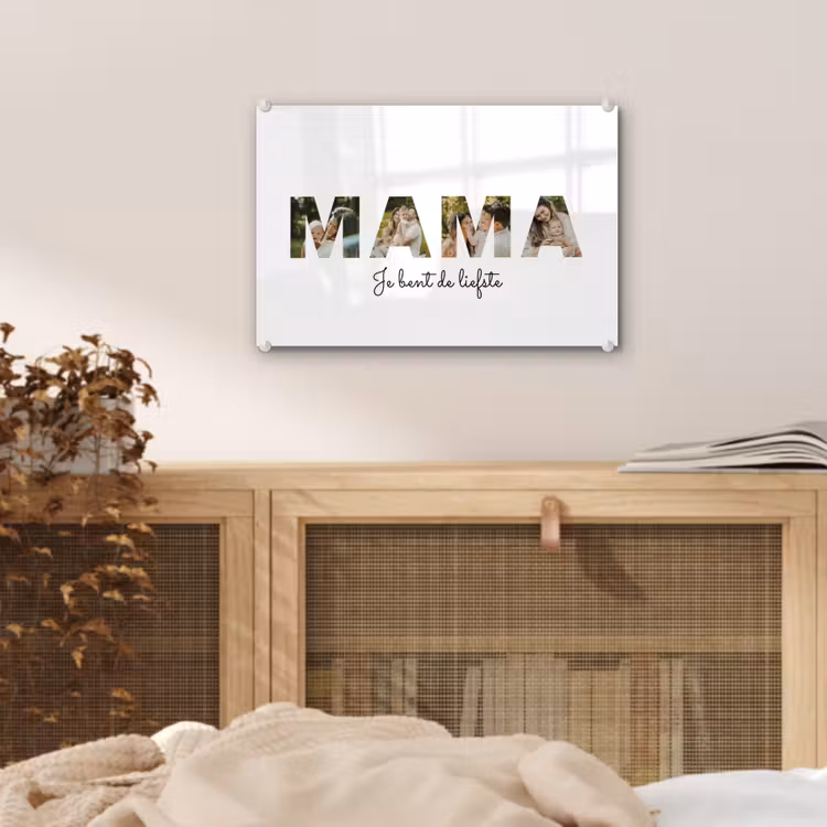 Gepersonaliseerd glas schilderij - Mama - Lettercollage — 5