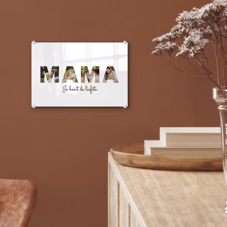 Gepersonaliseerd glas schilderij - Mama - Lettercollage — 6