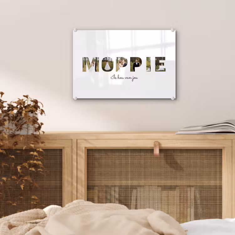 Gepersonaliseerd glas schilderij - Moppie - Lettercollage — 5
