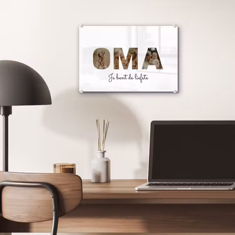 Gepersonaliseerd glas schilderij - Oma - Lettercollage — 7
