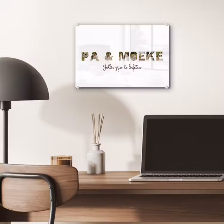 Gepersonaliseerd glas schilderij - Pa & Moeke - Lettercollage — 7
