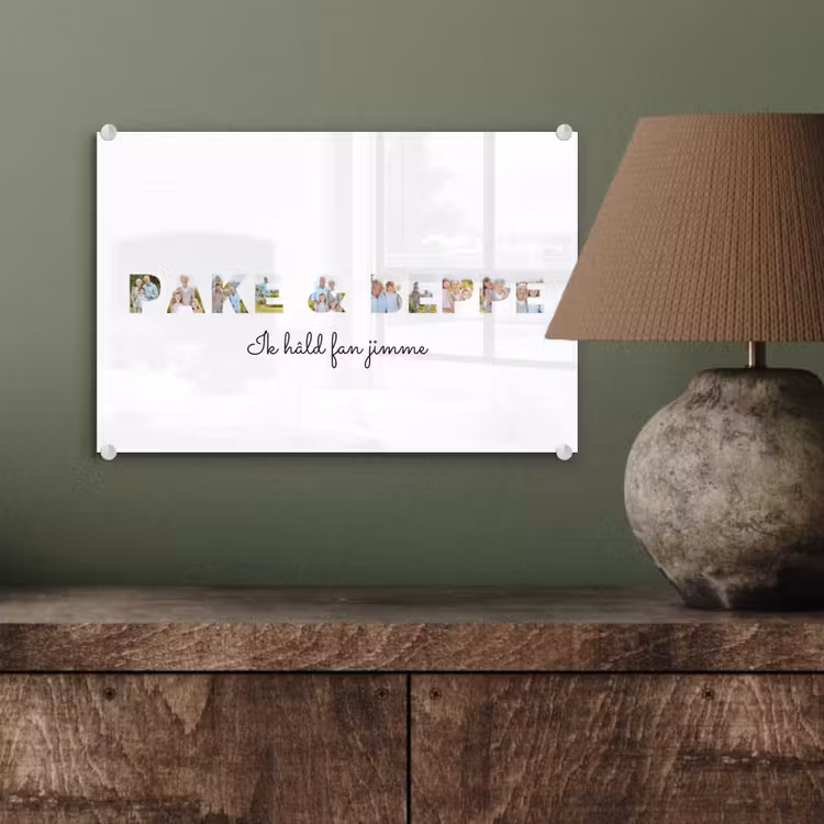 Gepersonaliseerd glas schilderij - Pake & Beppe - Lettercollage — 4