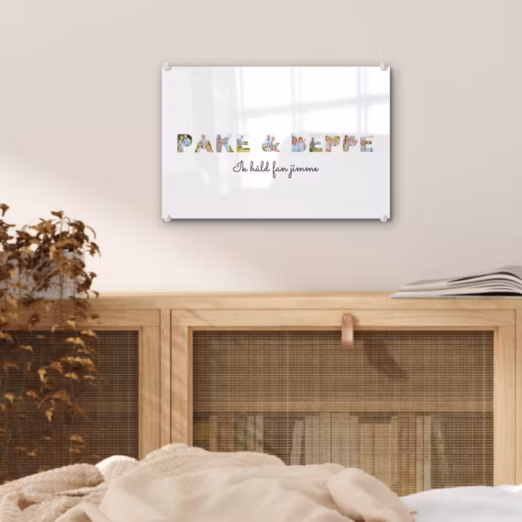 Gepersonaliseerd glas schilderij - Pake & Beppe - Lettercollage — 5