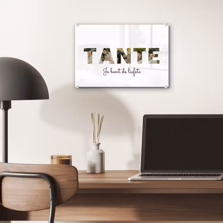 Gepersonaliseerd glas schilderij - Tante - Lettercollage — 7