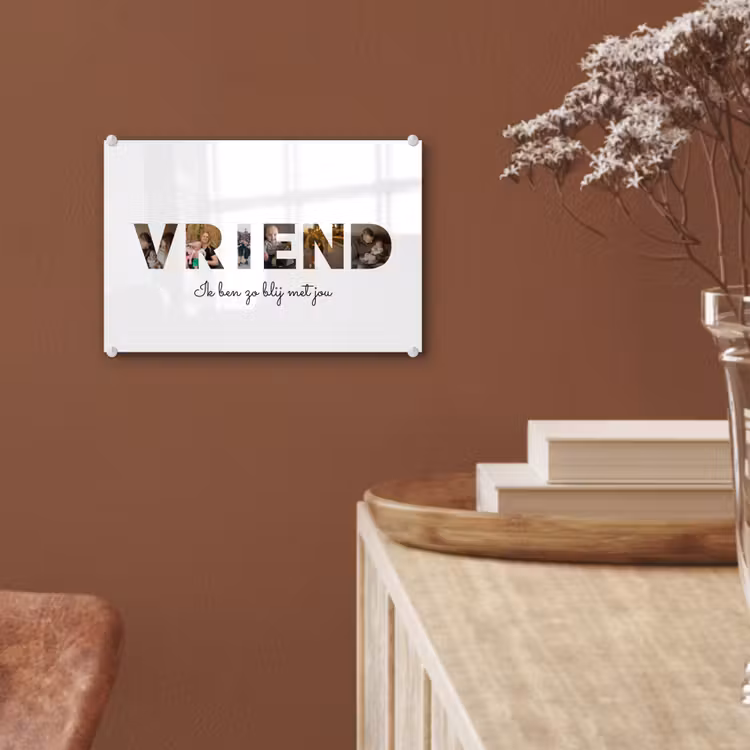 Gepersonaliseerd glas schilderij - Vriend - Lettercollage — 6
