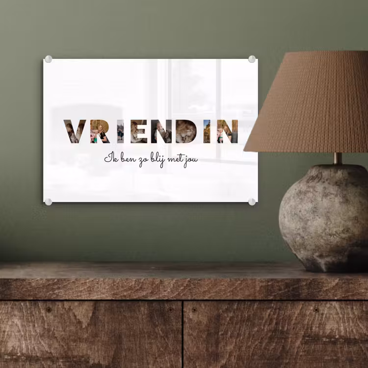Gepersonaliseerd glas schilderij - Vriendin - Lettercollage — 4
