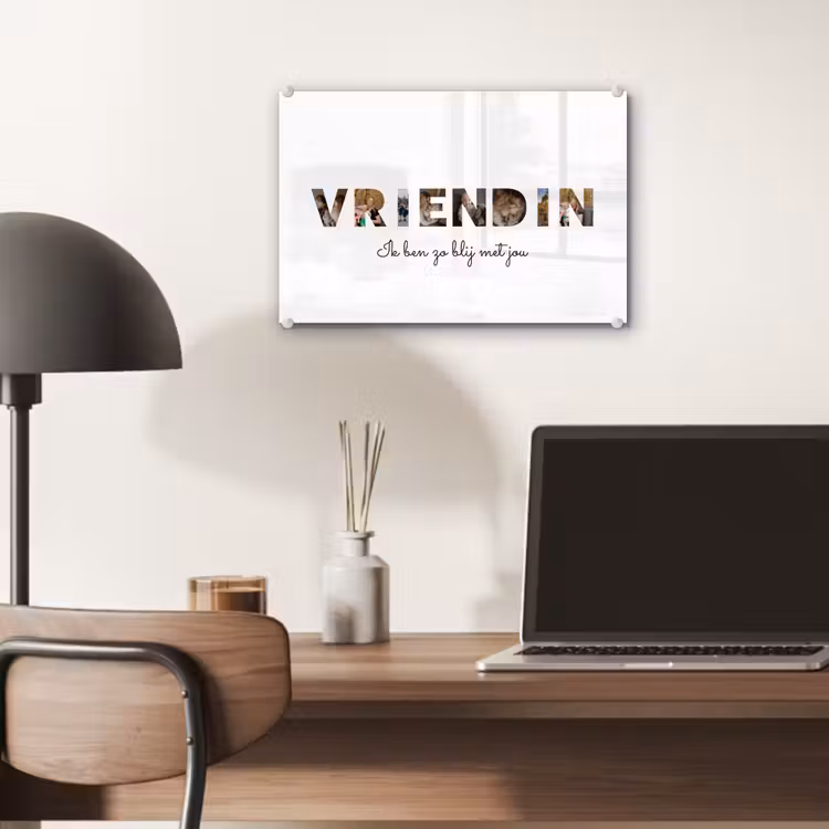 Gepersonaliseerd glas schilderij - Vriendin - Lettercollage — 7