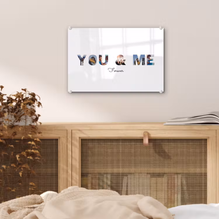 Gepersonaliseerd glas schilderij - You & Me - Lettercollage — 5