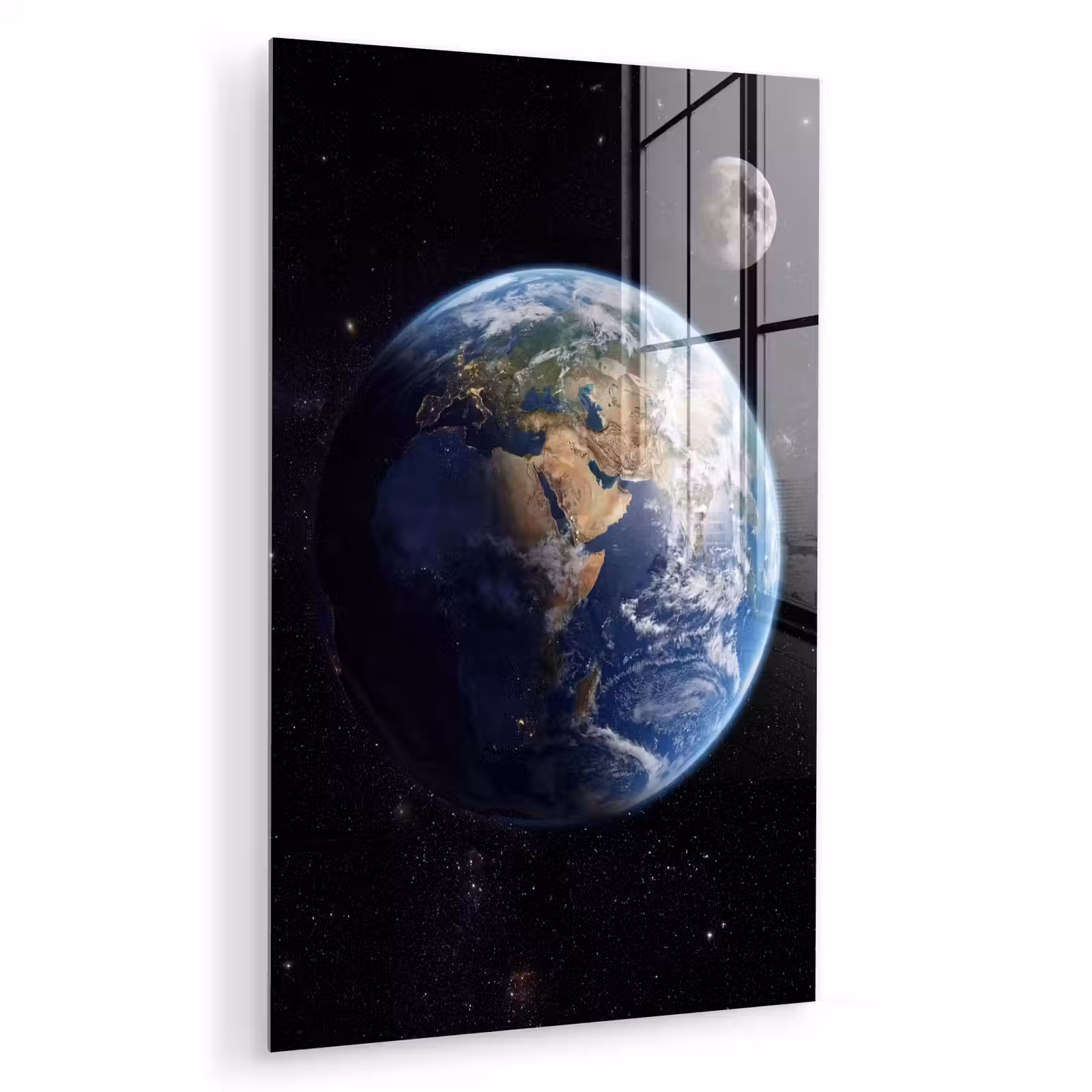 Glas schilderij - Aarde - Ruimte - Blauw - Groen — 1