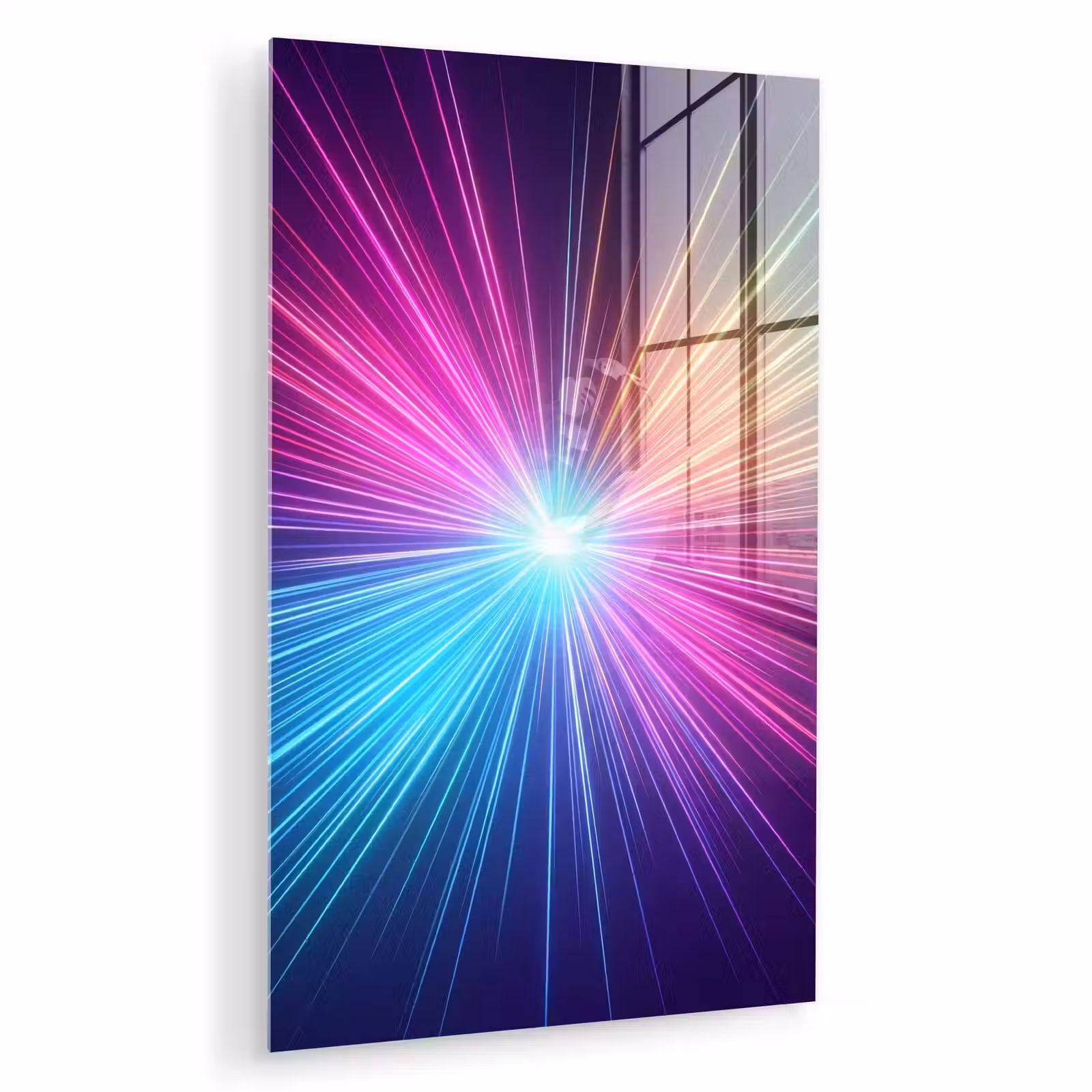 Glas schilderij - Abstract - Light - Burst - Modern - Colorful — 1