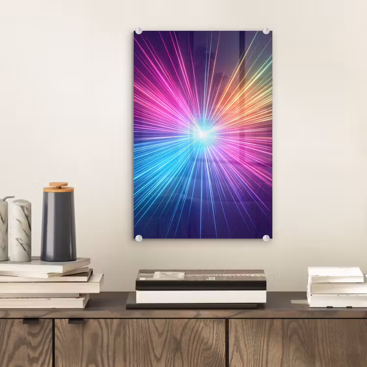 Glas schilderij - Abstract - Light - Burst - Modern - Colorful — 2