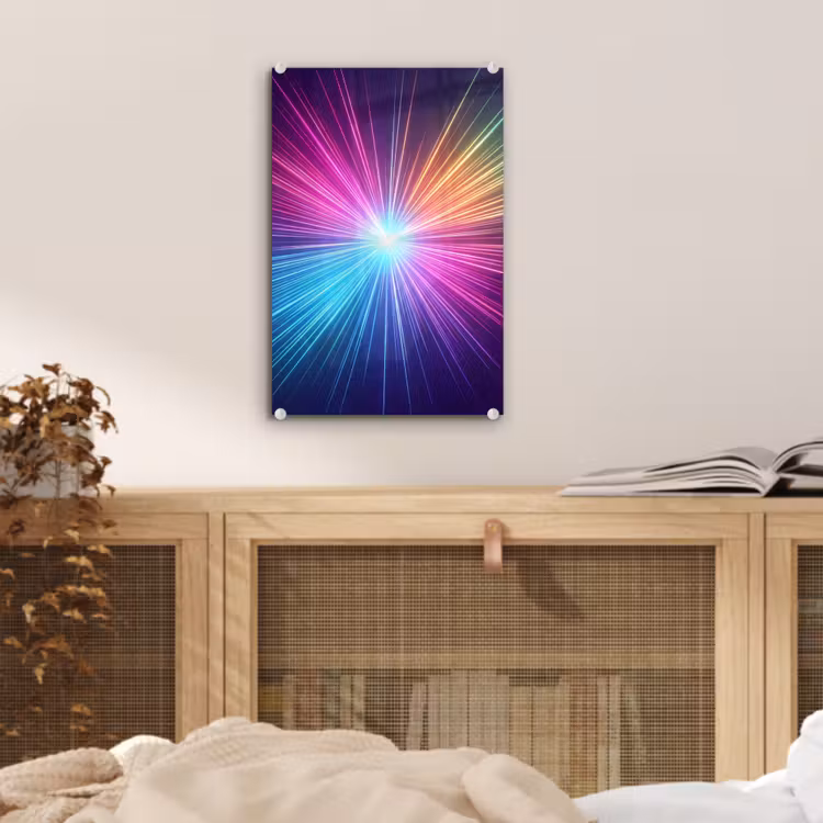 Glas schilderij - Abstract - Light - Burst - Modern - Colorful — 5