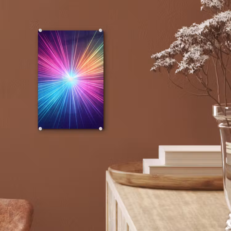 Glas schilderij - Abstract - Light - Burst - Modern - Colorful — 6