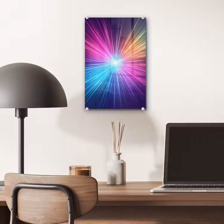Glas schilderij - Abstract - Light - Burst - Modern - Colorful — 7