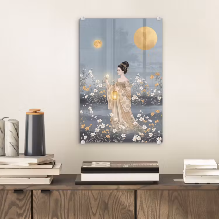 Glas schilderij - Aziatisch - Vrouw - Kimono — 2