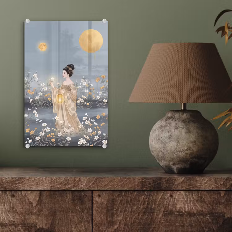 Glas schilderij - Aziatisch - Vrouw - Kimono — 4