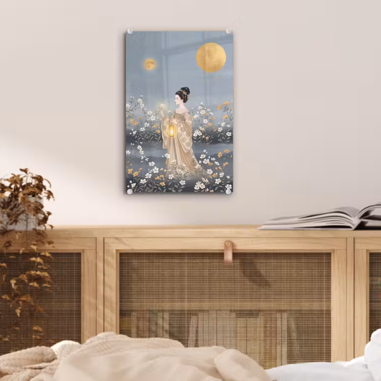 Glas schilderij - Aziatisch - Vrouw - Kimono — 5