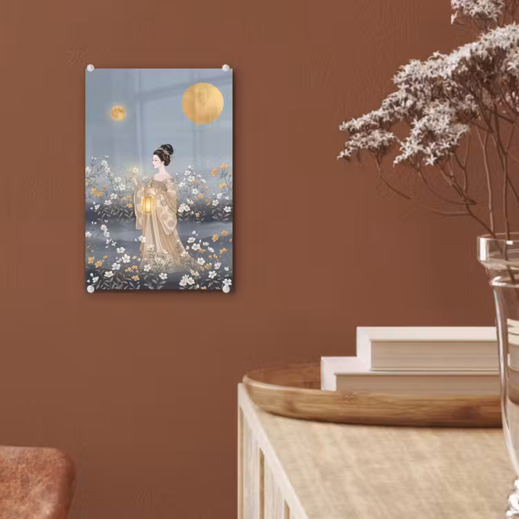 Glas schilderij - Aziatisch - Vrouw - Kimono — 6