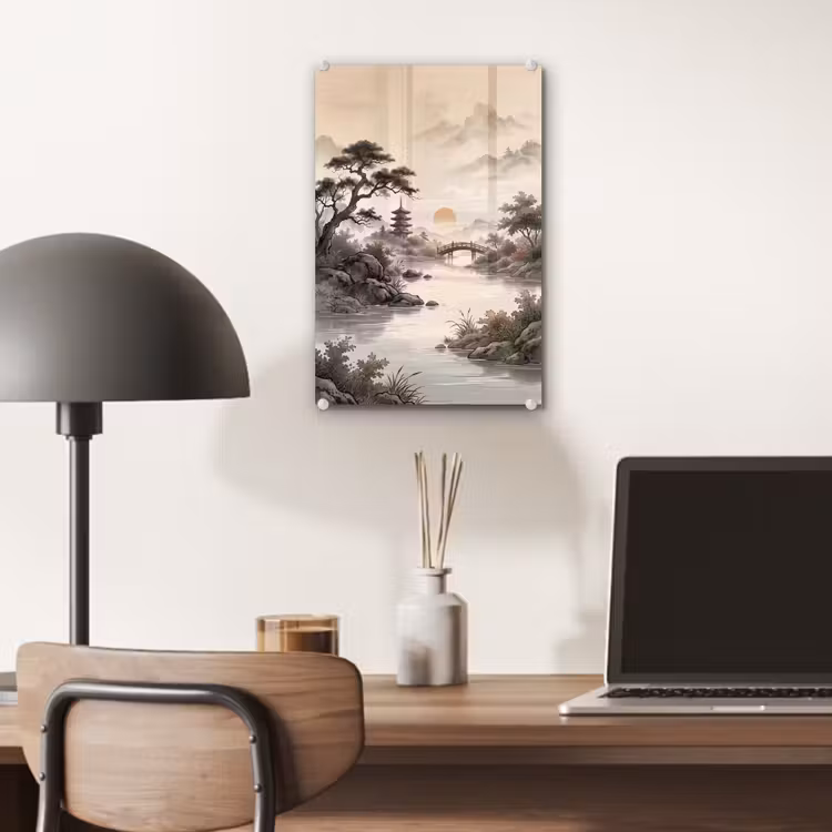 Glas schilderij - Azië - Landschap - Kleurrijk — 7