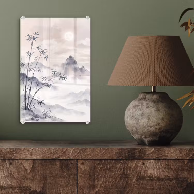 Glas schilderij - Bamboe - Azië - Grijs — 4