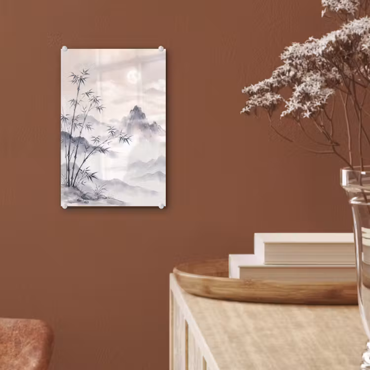 Glas schilderij - Bamboe - Azië - Grijs — 6