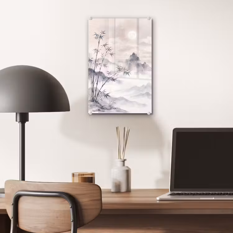 Glas schilderij - Bamboe - Azië - Grijs — 7