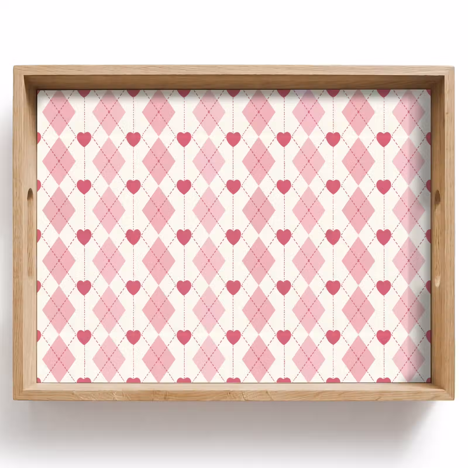 Dienblad - Ruiten - Klassiek - Roze - Wit — 1