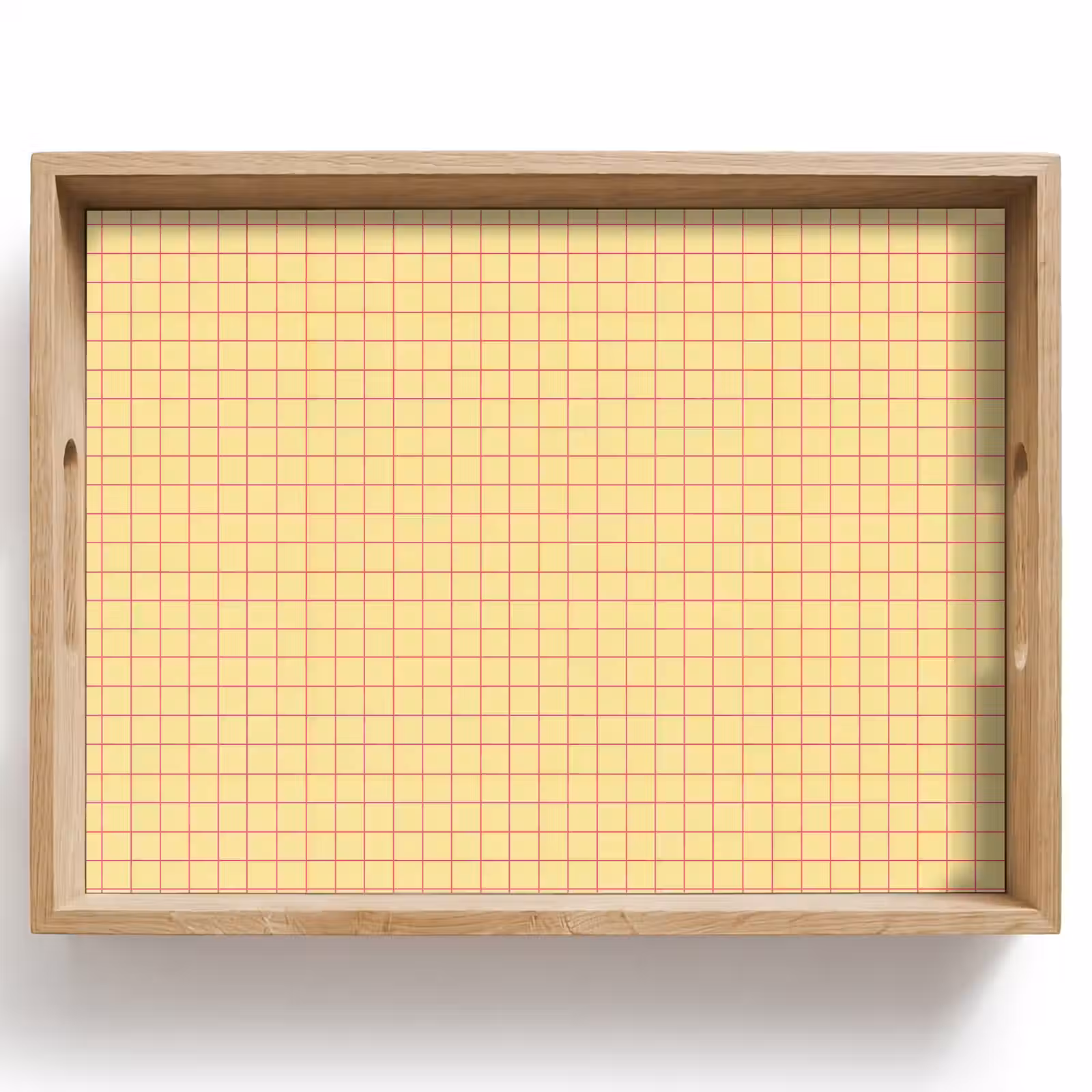 Dienblad - Ruitjes - Grid - Minimalistisch - Geel - Roze — 1