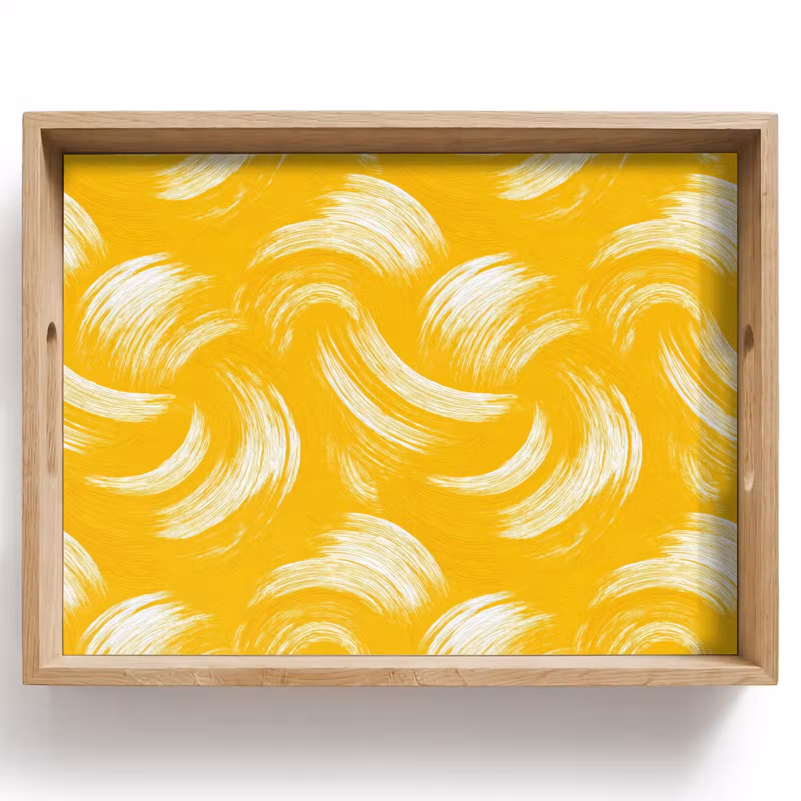 Dienblad - Verfstreken - Abstract - Dynamisch - Geel — 1