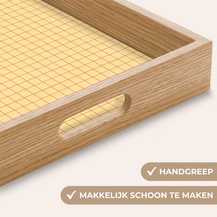 Dienblad - Ruitjes - Grid - Minimalistisch - Geel - Roze — 5