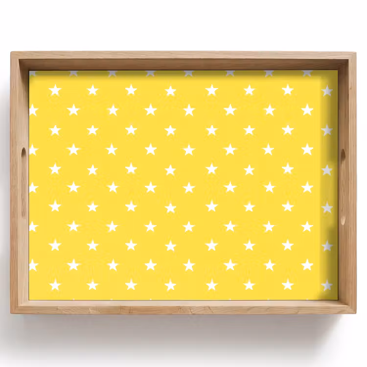 Dienblad - Sterren - Patroon - Minimalistisch - Geel — 1