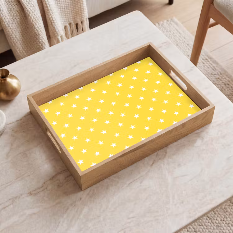 Dienblad - Sterren - Patroon - Minimalistisch - Geel — 2