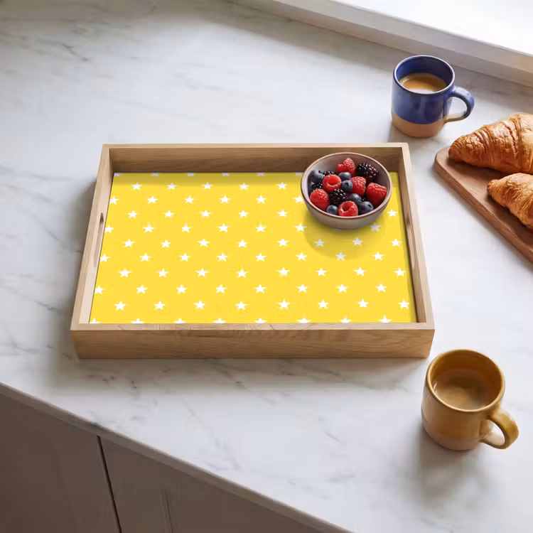 Dienblad - Sterren - Patroon - Minimalistisch - Geel — 4