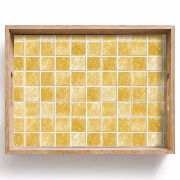 Dienblad - Tegels - Mozaïek - Textuur - Goudgeel — 1