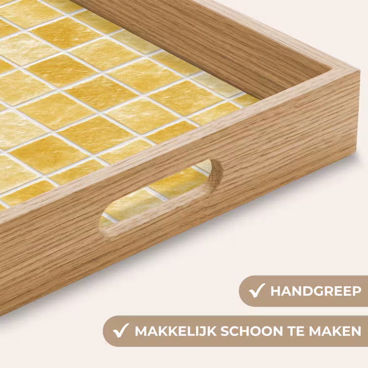 Dienblad - Tegels - Mozaïek - Textuur - Goudgeel — 5