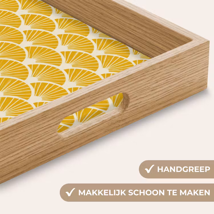 Dienblad - Waaiers - Art Deco - Retro - Okergeel — 5