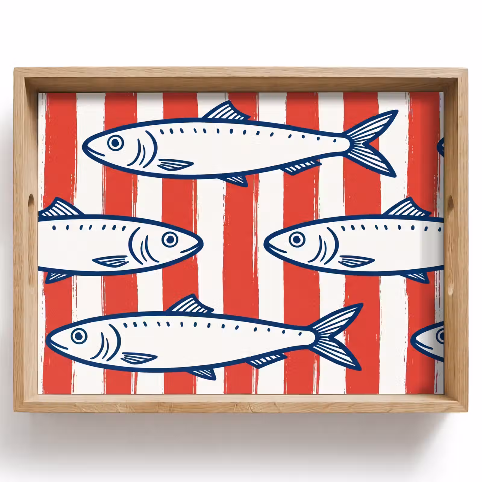 Dienblad - Vis - Patroon - Strepen - Illustratie - Rood — 1