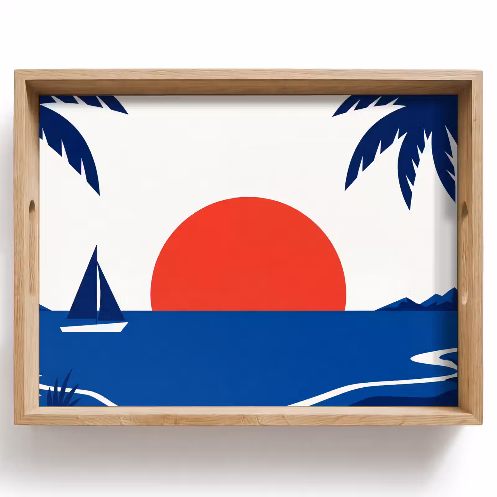 Dienblad - Zonsondergang - Zee - Palmboom - Tropisch - Modern — 1