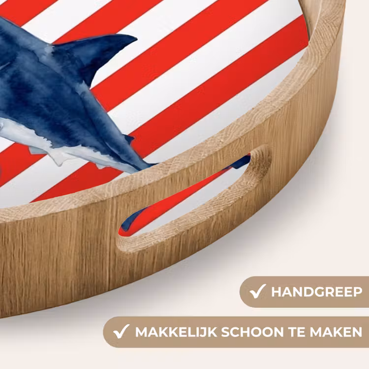 Dienblad - Vis - Haai - Zee - Illustratie - Blauw — 5