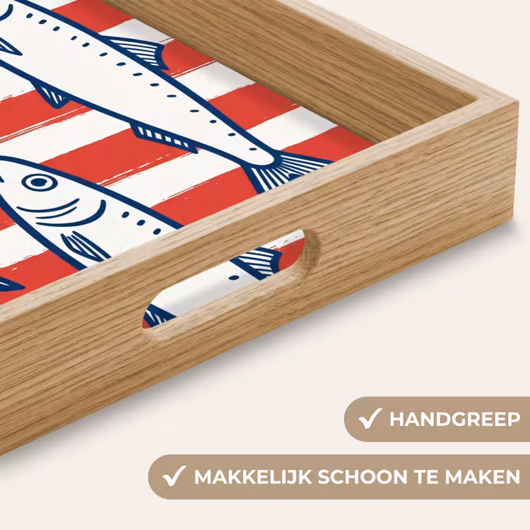 Dienblad - Vis - Patroon - Strepen - Illustratie - Rood — 5