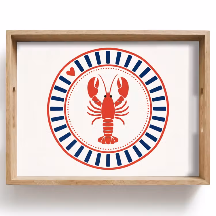 Dienblad - Zeeleven - Kreeft - Embleem - Grafisch - Rood — 1