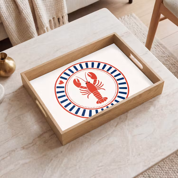 Dienblad - Zeeleven - Kreeft - Embleem - Grafisch - Rood — 2