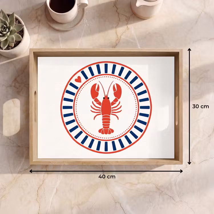 Dienblad - Zeeleven - Kreeft - Embleem - Grafisch - Rood — 9