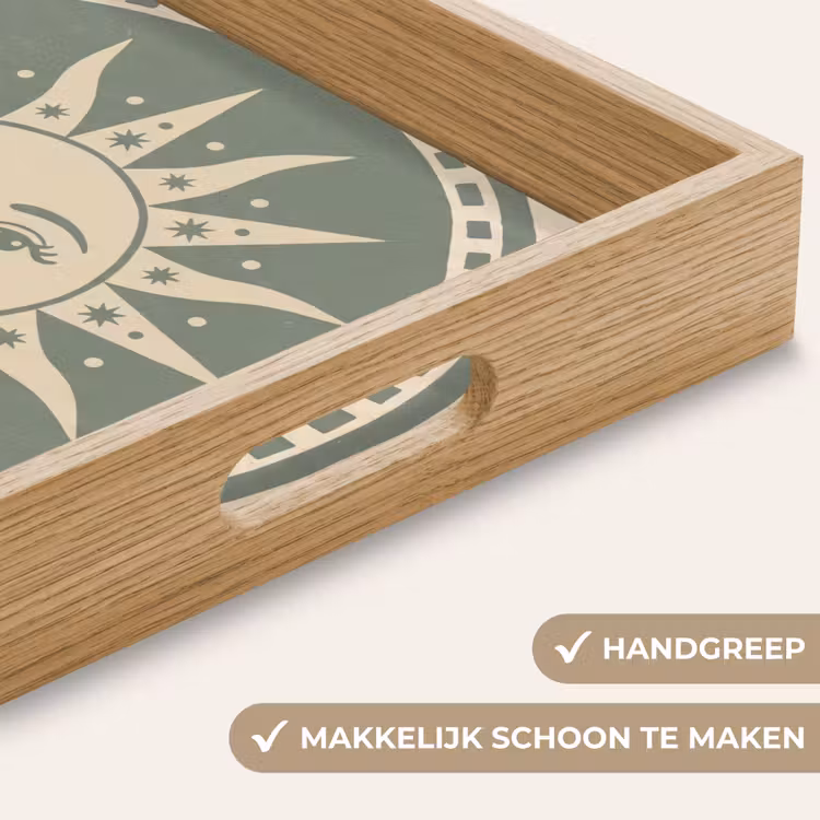 Dienblad - Zon - Sterren - Astrologie - Vintage - Groen — 5