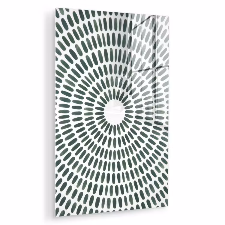 Glas schilderij - Abstract - Cirkel - Patroon - Modern - Groen — 1