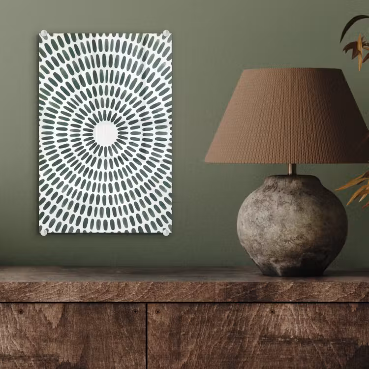 Glas schilderij - Abstract - Cirkel - Patroon - Modern - Groen — 4