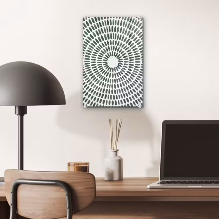 Glas schilderij - Abstract - Cirkel - Patroon - Modern - Groen — 7
