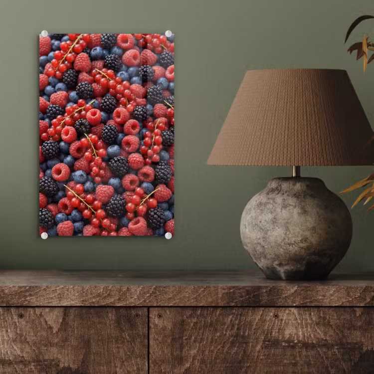 Glas schilderij - Bessen - Mix - Vers - Eten - Kleurrijk — 4