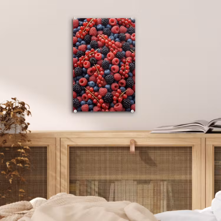 Glas schilderij - Bessen - Mix - Vers - Eten - Kleurrijk — 5